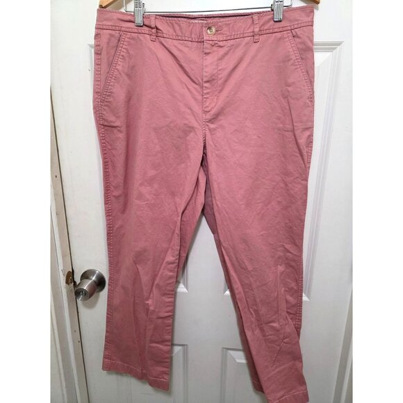 L.L. Bean Women's Pink Chino Pants Size 14 Relaxed Fit Cotton Blend - Picture 2 of 12